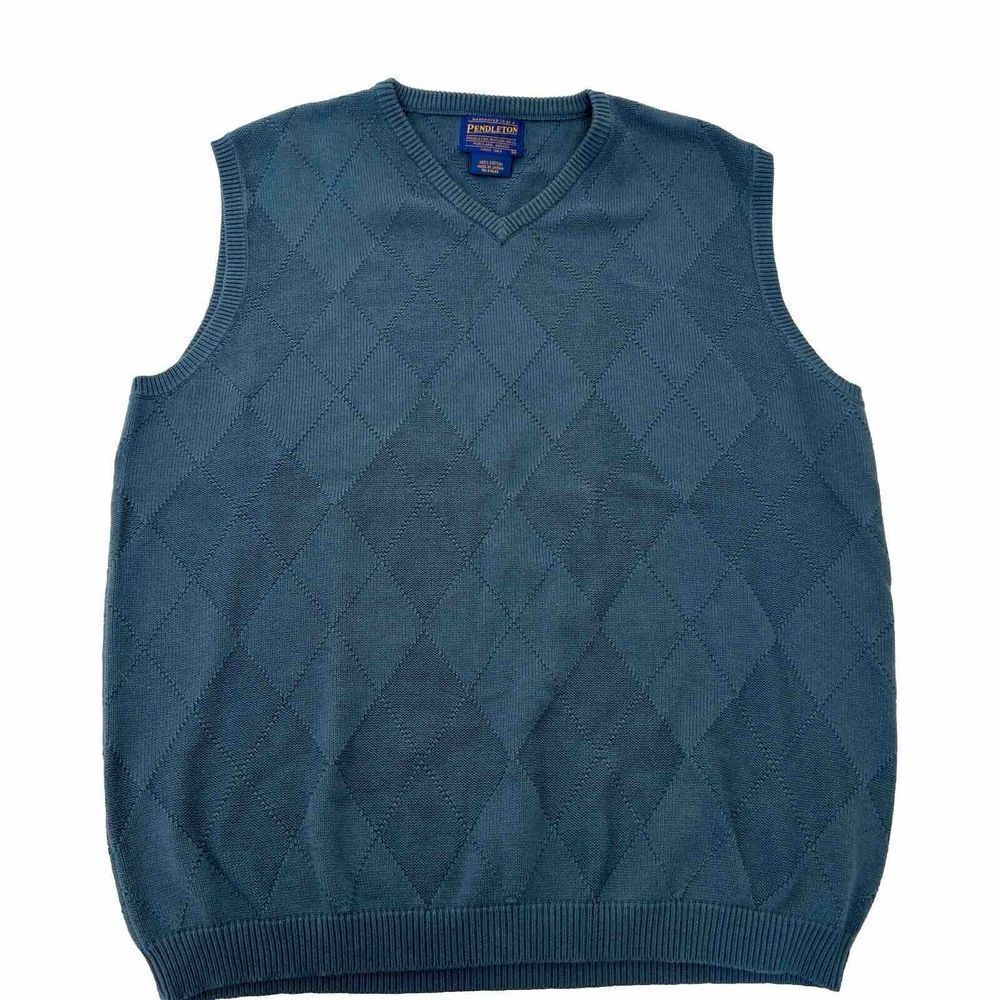 Vintage Pendleton Vest Made In‎ Japan Mens Large Blue Knit Vest